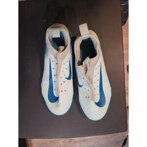 Nike Mercurial Air Zoom Kids Soccer Cleats Blue White Turf 3Y no laces